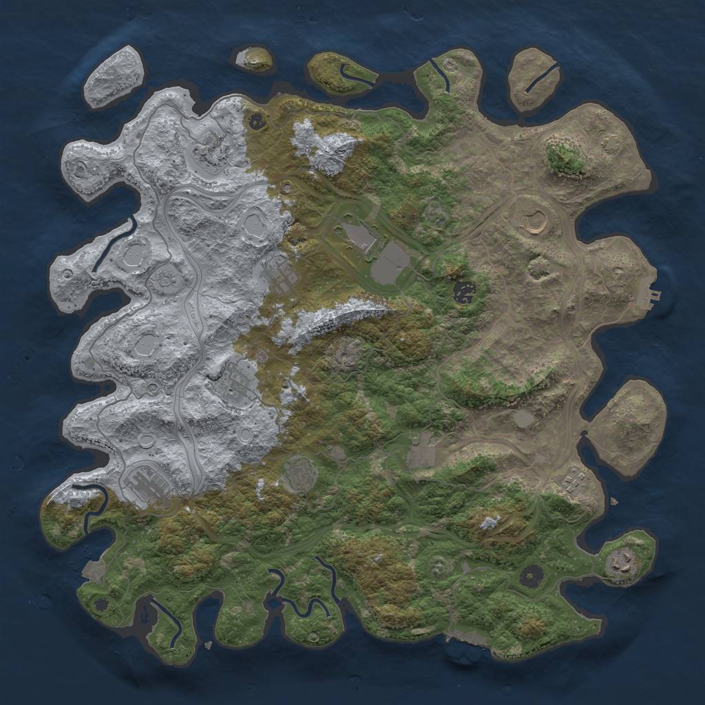 Rust Map: Procedural Map, Size: 4500, Seed: 132390879, 19 Monuments