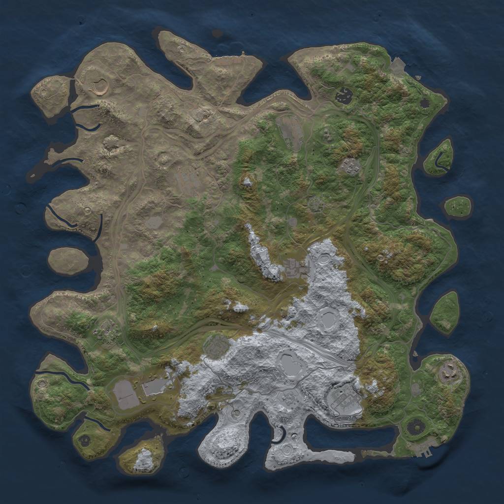 Rust Map: Procedural Map, Size: 4500, Seed: 1999215868, 19 Monuments