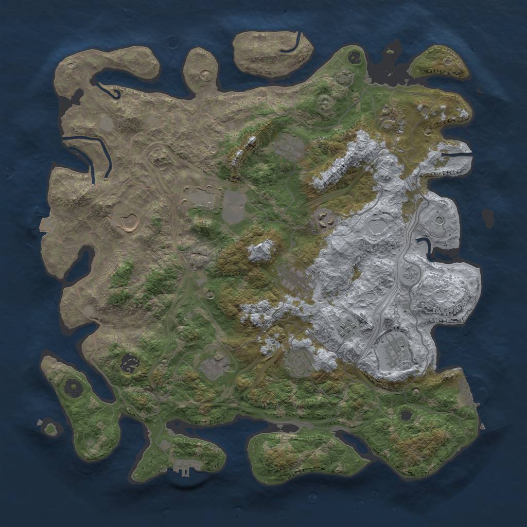 Rust Map: Procedural Map, Size: 4250, Seed: 1820951035, 19 Monuments