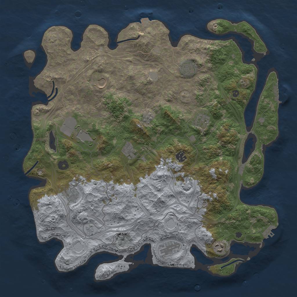 Rust Map: Procedural Map, Size: 4250, Seed: 5185023, 18 Monuments