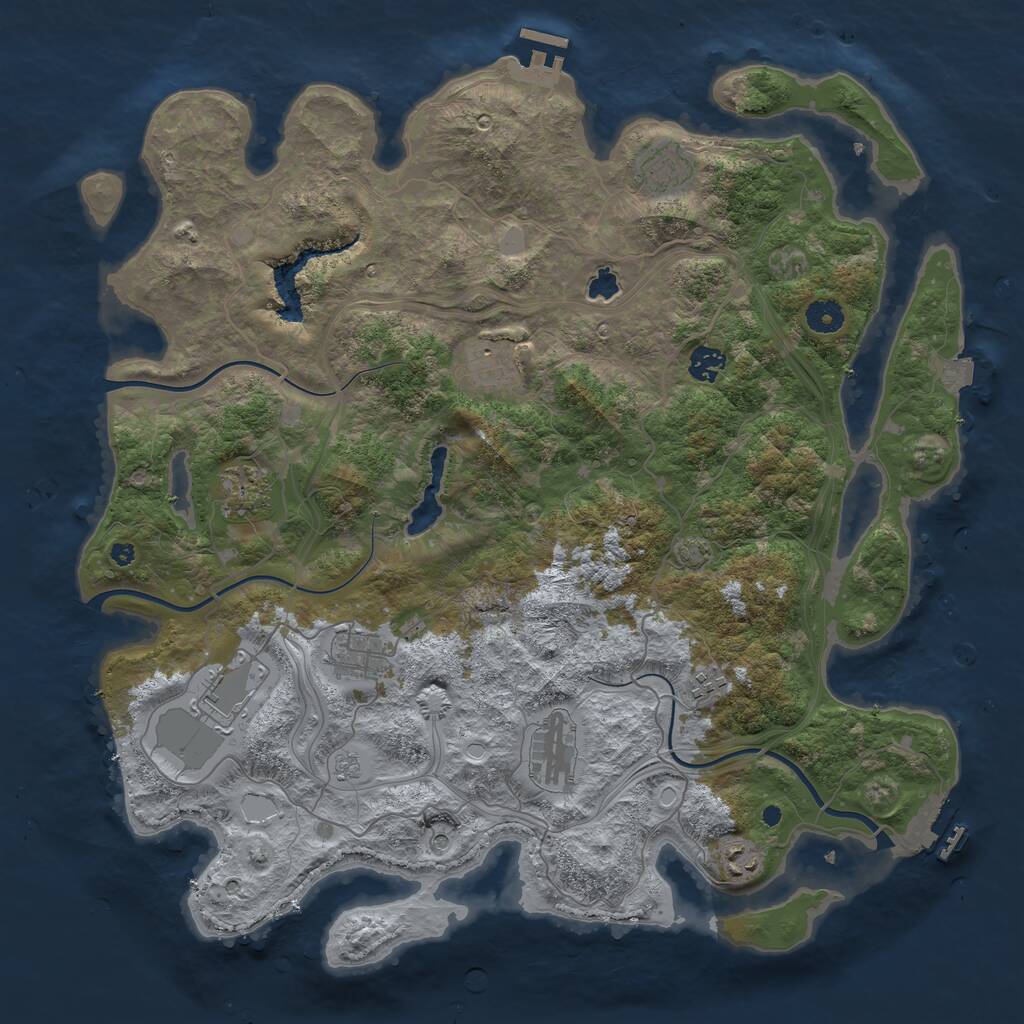 Rust Map: Procedural Map, Size: 4250, Seed: 5185023, 15 Monuments