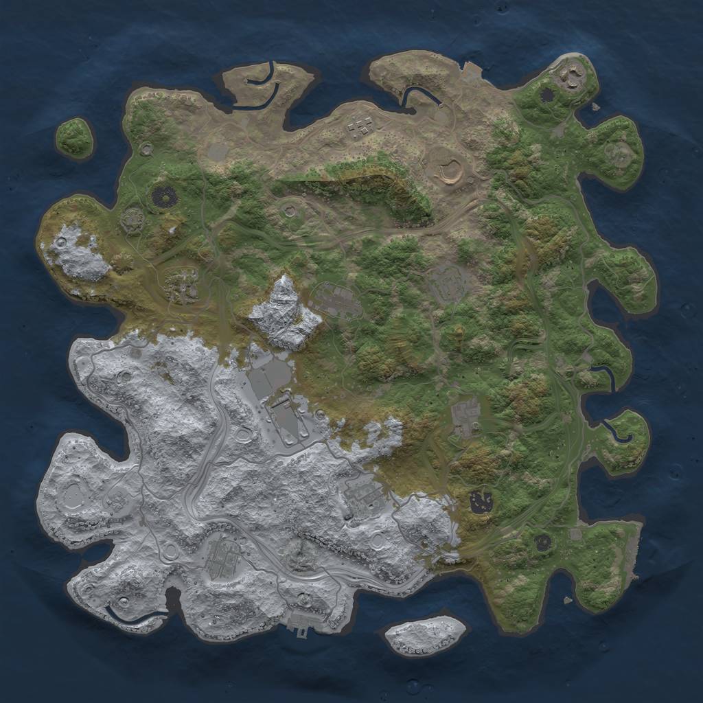Rust Map: Procedural Map, Size: 4300, Seed: 67560255, 19 Monuments