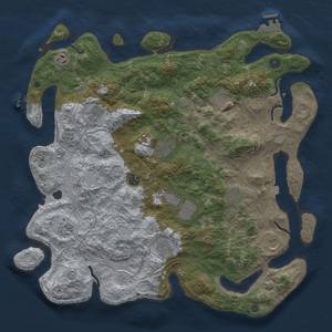 Thumbnail Rust Map: Procedural Map, Size: 4500, Seed: 1181578175, 19 Monuments