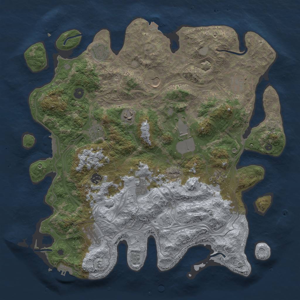 Rust Map: Procedural Map, Size: 4250, Seed: 831898680, 19 Monuments