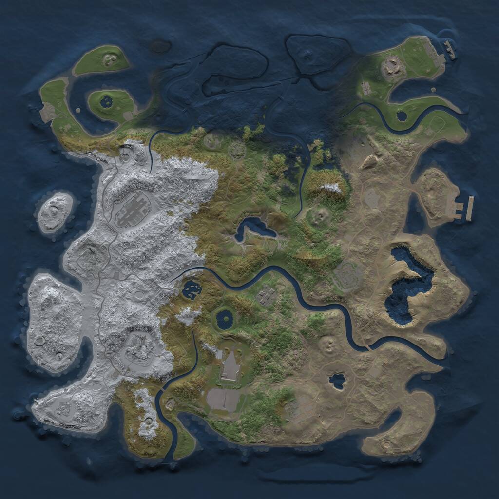 Rust Map: Procedural Map, Size: 4096, Seed: 4000, 15 Monuments