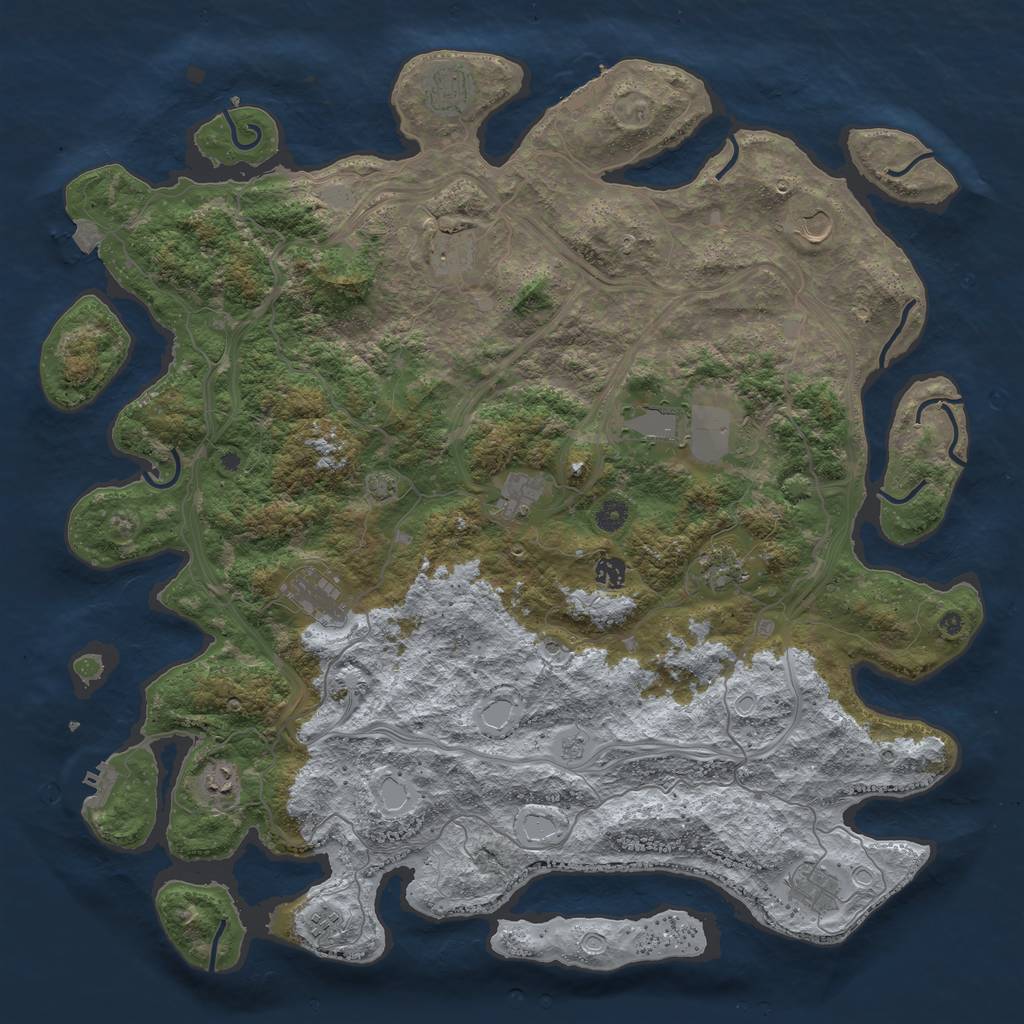 Rust Map: Procedural Map, Size: 4800, Seed: 919069211, 19 Monuments