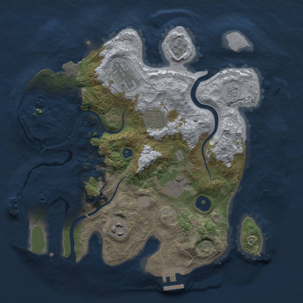 Rust Map: Procedural Map, Size: 3000, Seed: 180115749, 11 Monuments