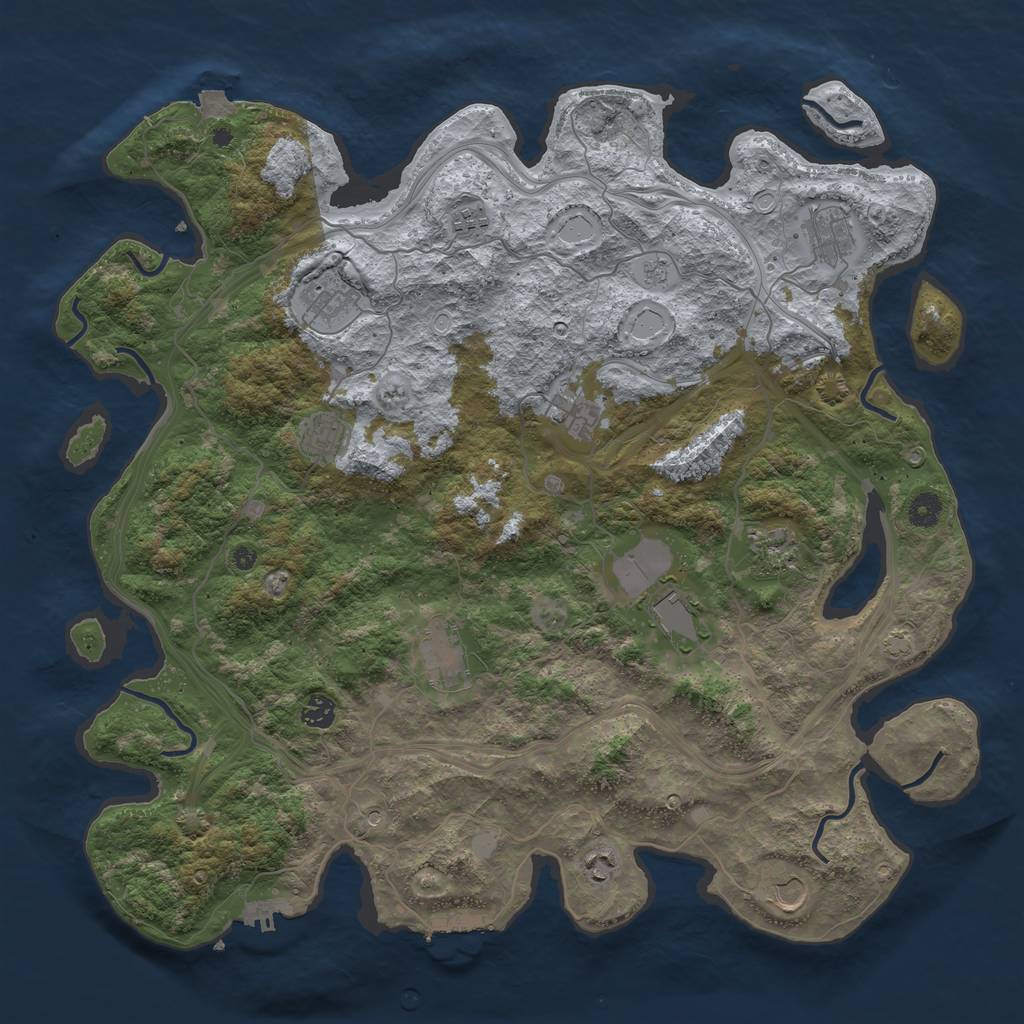 Rust Map: Procedural Map, Size: 4500, Seed: 1996919511, 19 Monuments