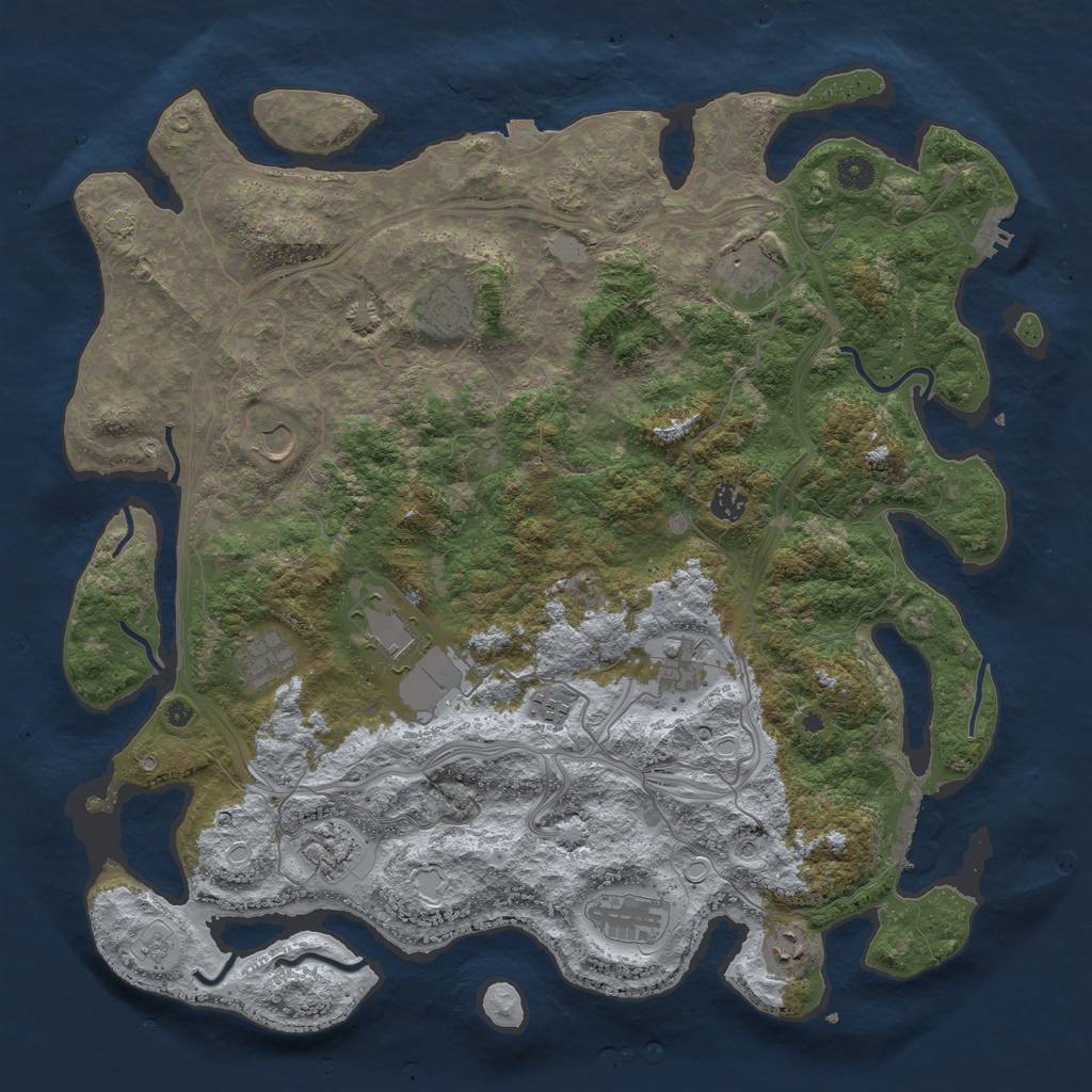 Rust Map: Procedural Map, Size: 4500, Seed: 855763339, 19 Monuments