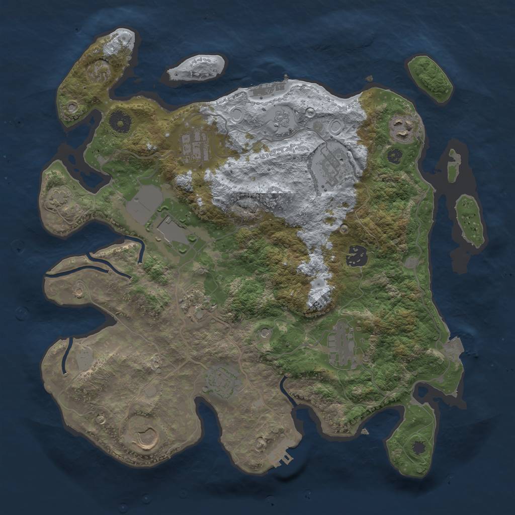 Rust Map: Procedural Map, Size: 3500, Seed: 149737560, 17 Monuments