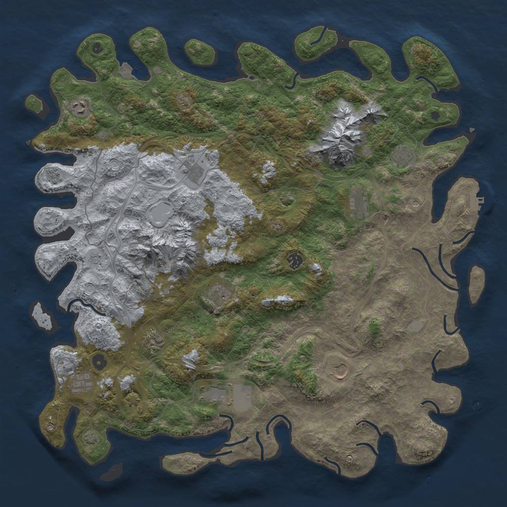 Rust Map: Procedural Map, Size: 5000, Seed: 61524562, 18 Monuments