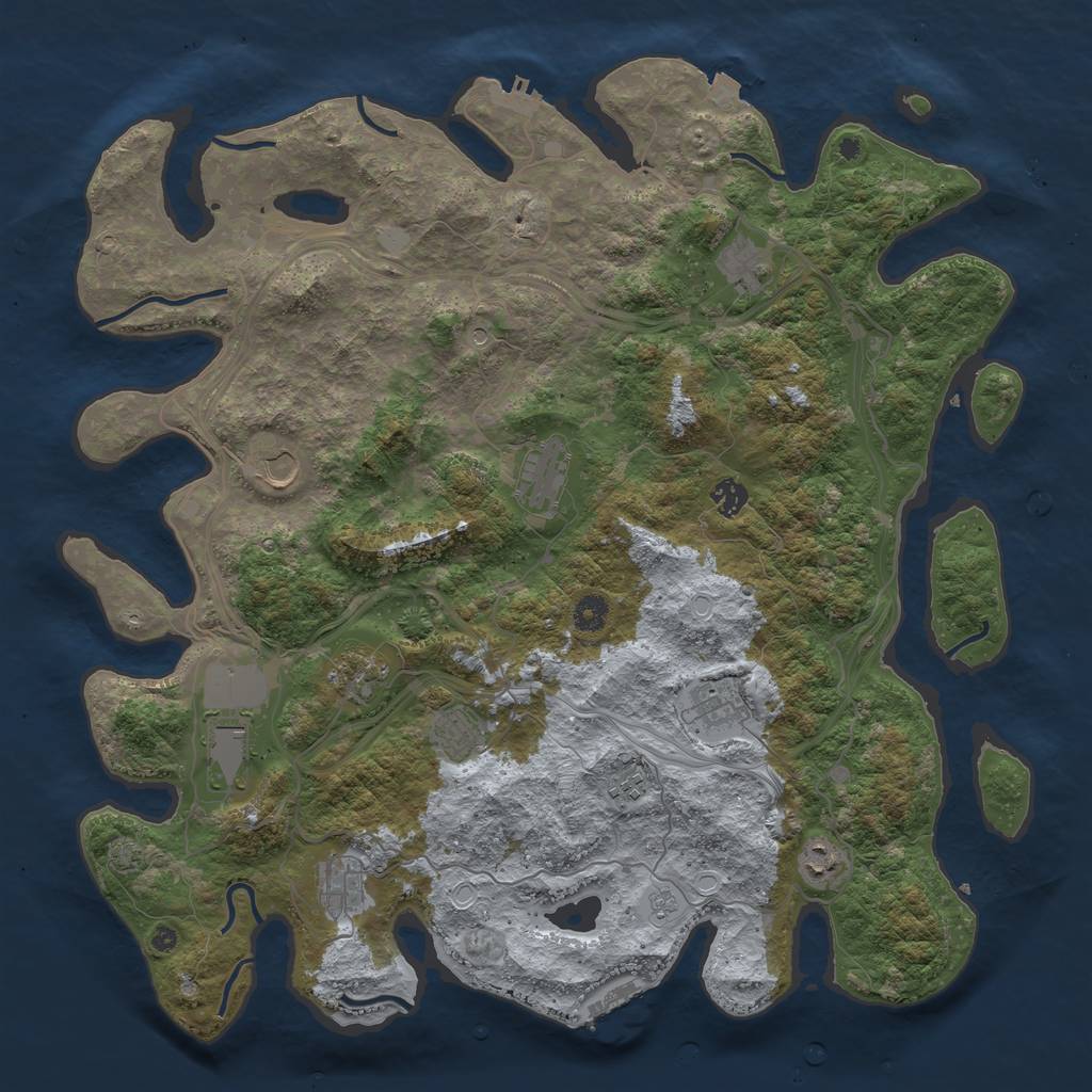 Rust Map: Procedural Map, Size: 4500, Seed: 97321, 19 Monuments