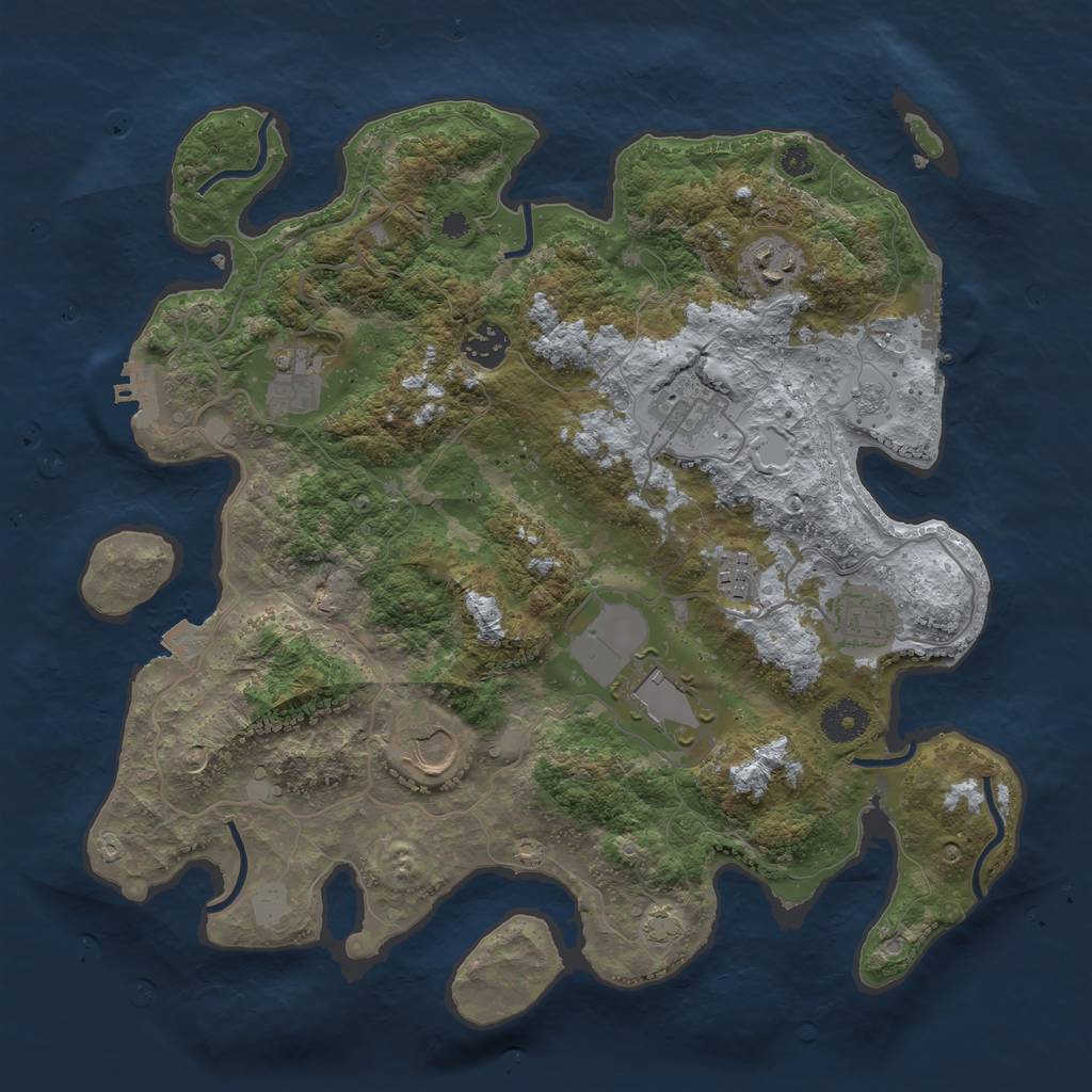 Rust Map: Procedural Map, Size: 3600, Seed: 583194014, 15 Monuments