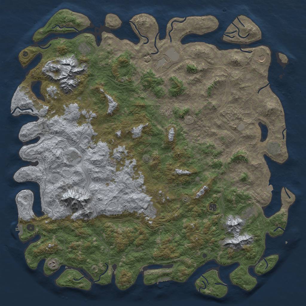 Rust Map: Procedural Map, Size: 6000, Seed: 1611763882, 19 Monuments