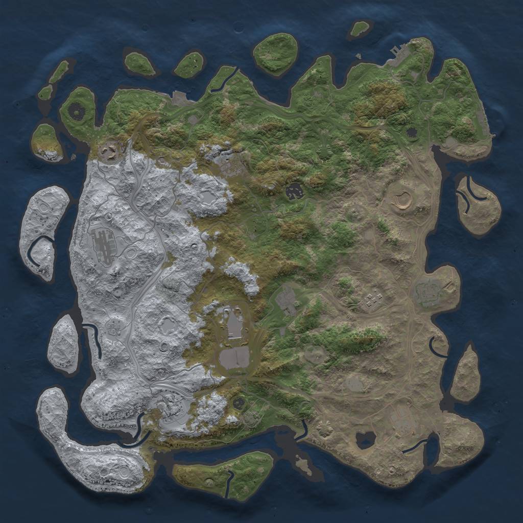 Rust Map: Procedural Map, Size: 4500, Seed: 92012024, 19 Monuments