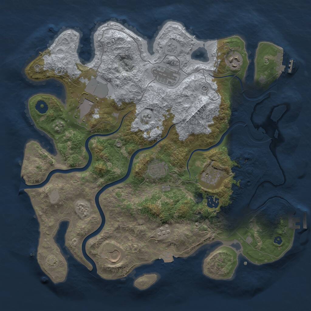 Rust Map: Procedural Map, Size: 3700, Seed: 857880113, 14 Monuments