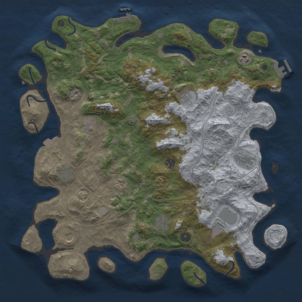 Rust Map: Procedural Map, Size: 4500, Seed: 577431781, 19 Monuments