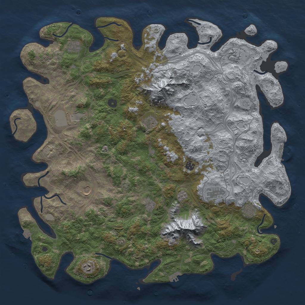 Rust Map: Procedural Map, Size: 5000, Seed: 1546322546, 19 Monuments