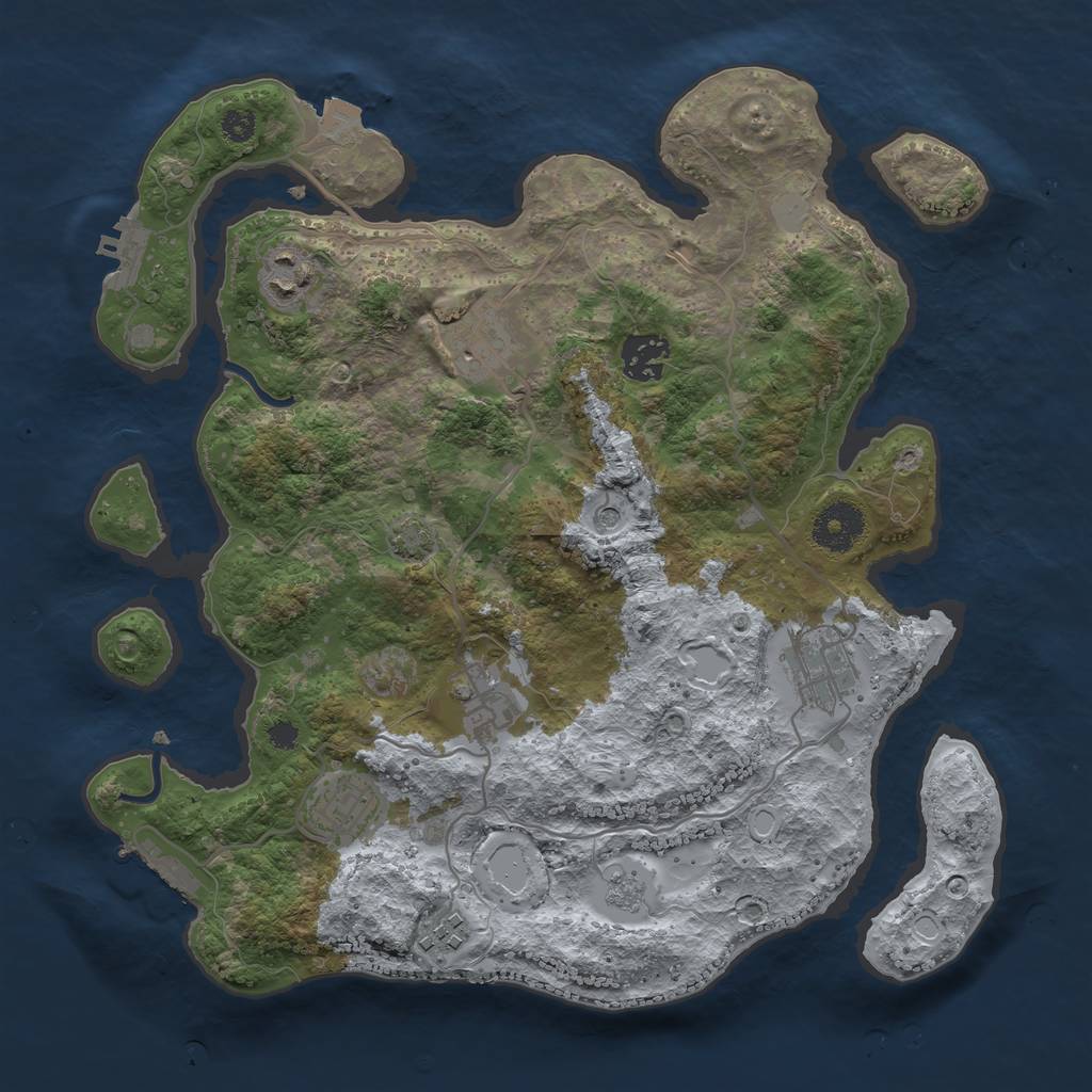 Rust Map: Procedural Map, Size: 3300, Seed: 509770615, 15 Monuments