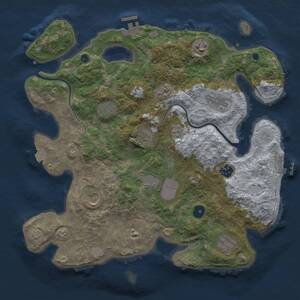 Thumbnail Rust Map: Procedural Map, Size: 3700, Seed: 73853863, 15 Monuments