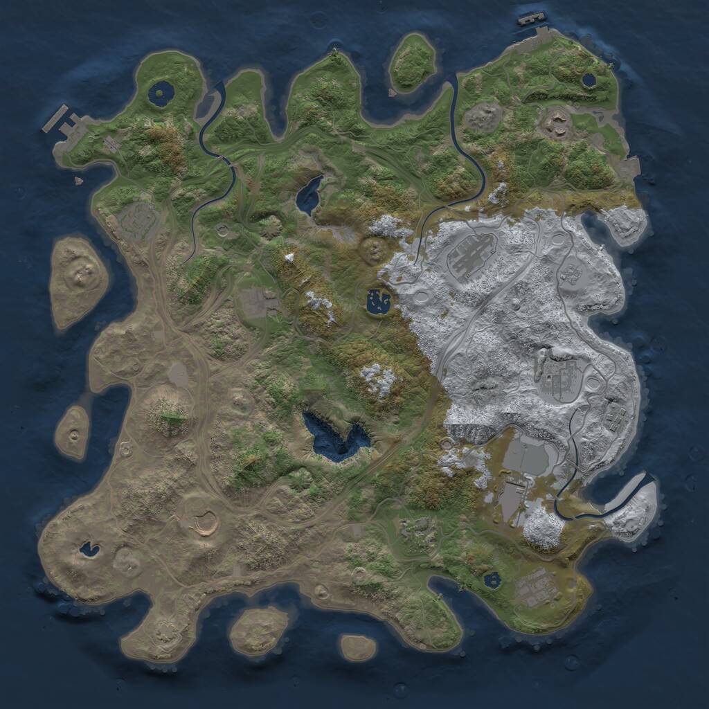 Rust Map: Procedural Map, Size: 4250, Seed: 470537528, 17 Monuments