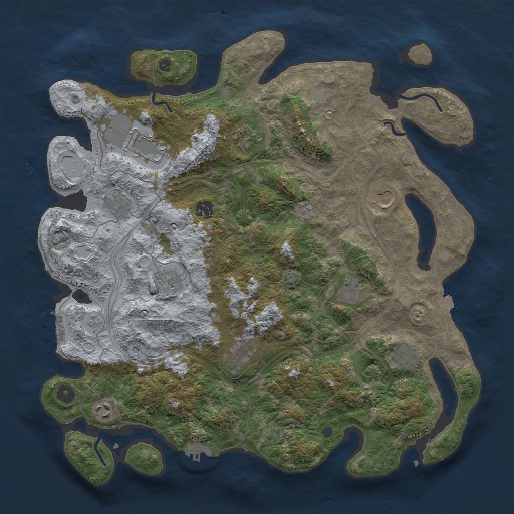 Rust Map: Procedural Map, Size: 4300, Seed: 2113240096, 19 Monuments