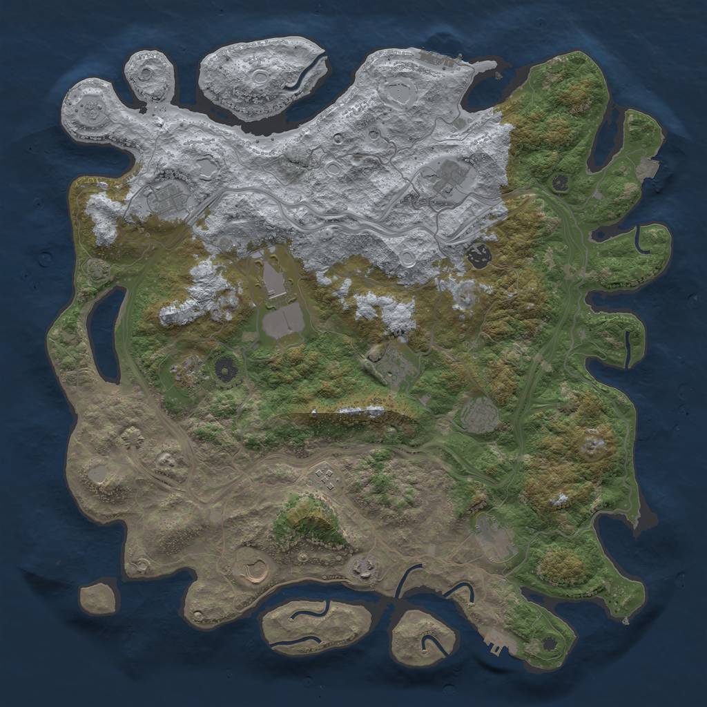 Rust Map: Procedural Map, Size: 4500, Seed: 329438611, 19 Monuments