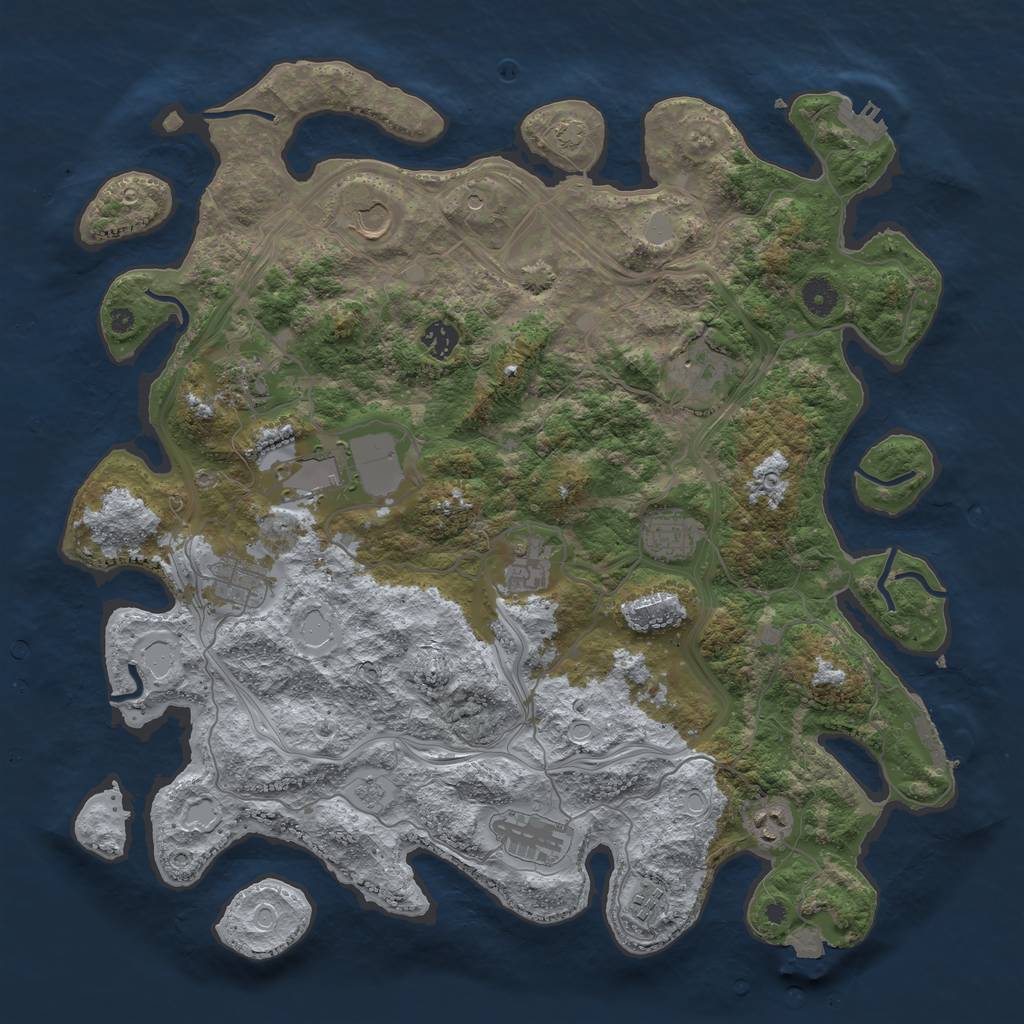 Rust Map: Procedural Map, Size: 4250, Seed: 1782401338, 19 Monuments