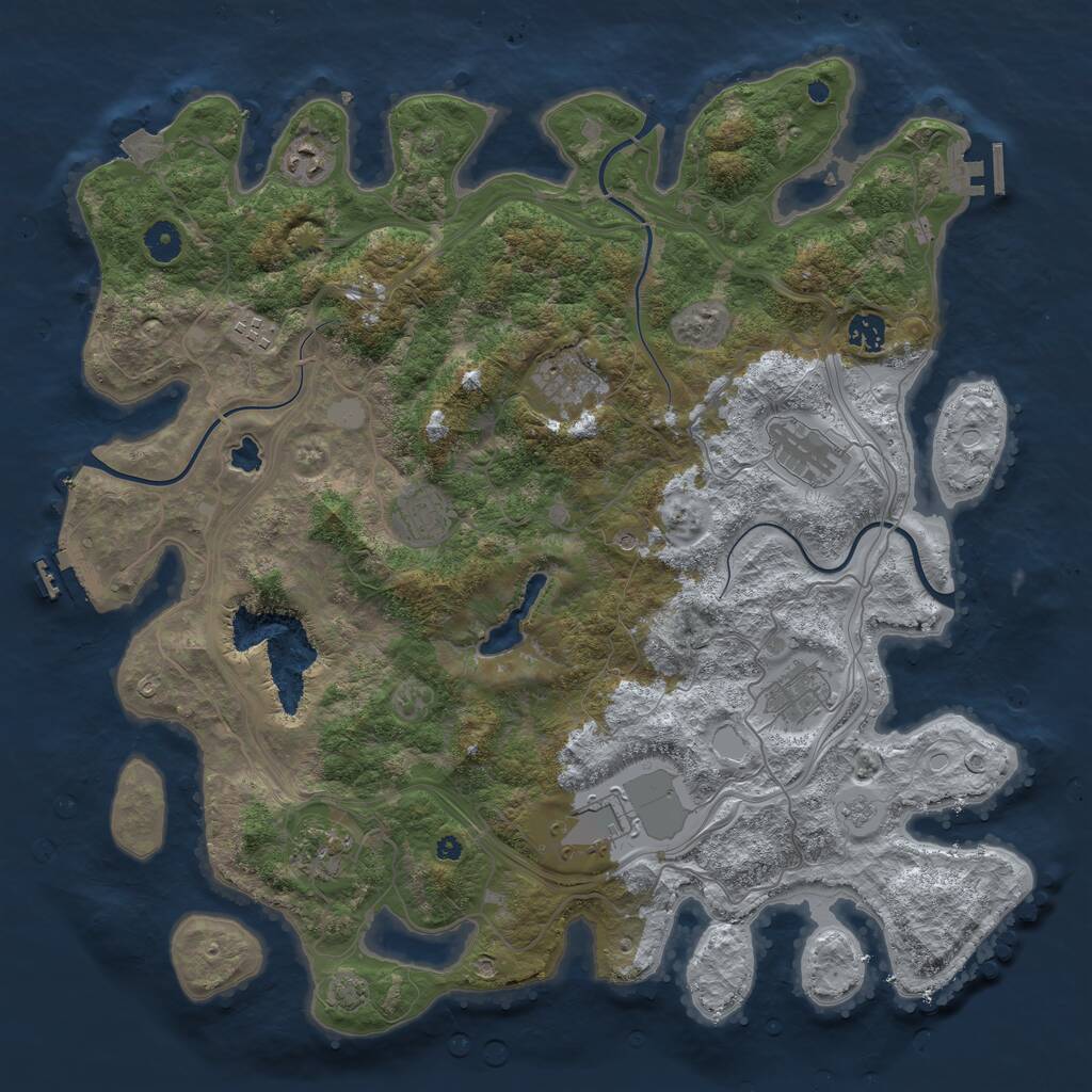 Rust Map: Procedural Map, Size: 4250, Seed: 1593467817, 17 Monuments