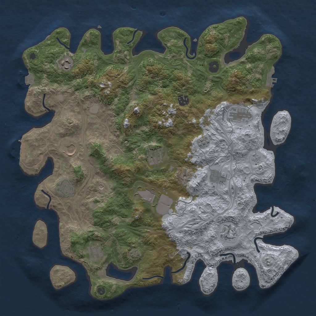 Rust Map: Procedural Map, Size: 4250, Seed: 1593467817, 19 Monuments