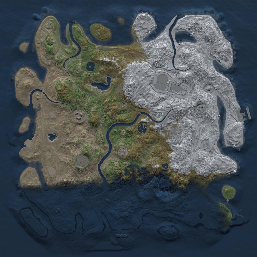 Rust Map: Procedural Map, Size: 4250, Seed: 1217634147, 12 Monuments