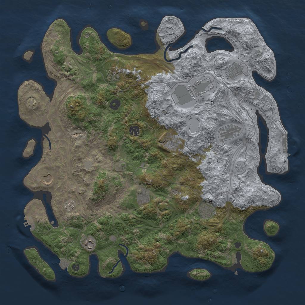 Rust Map: Procedural Map, Size: 4250, Seed: 1217634147, 19 Monuments