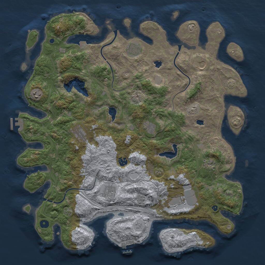 Rust Map: Procedural Map, Size: 4500, Seed: 1806733773, 16 Monuments