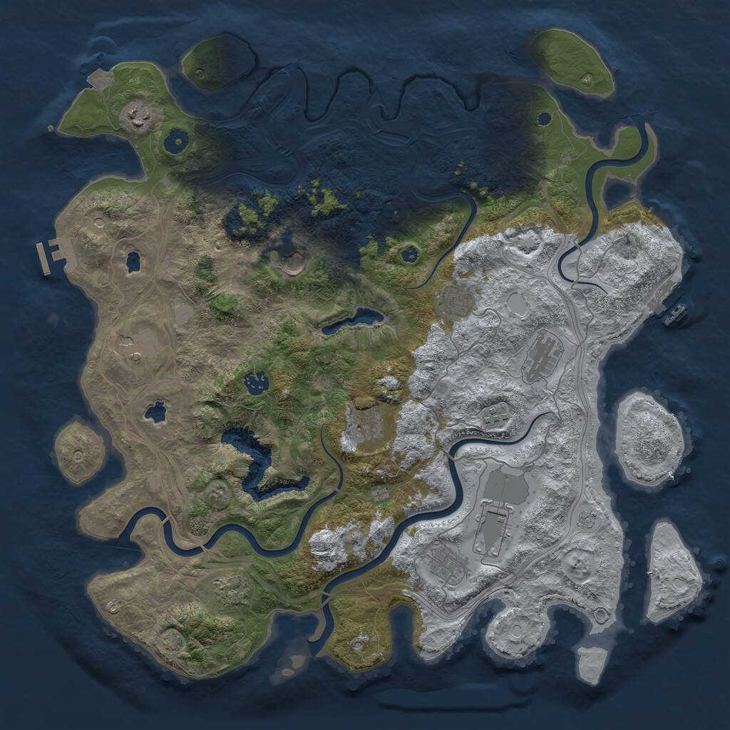 Rust Map: Procedural Map, Size: 4500, Seed: 767161073, 17 Monuments