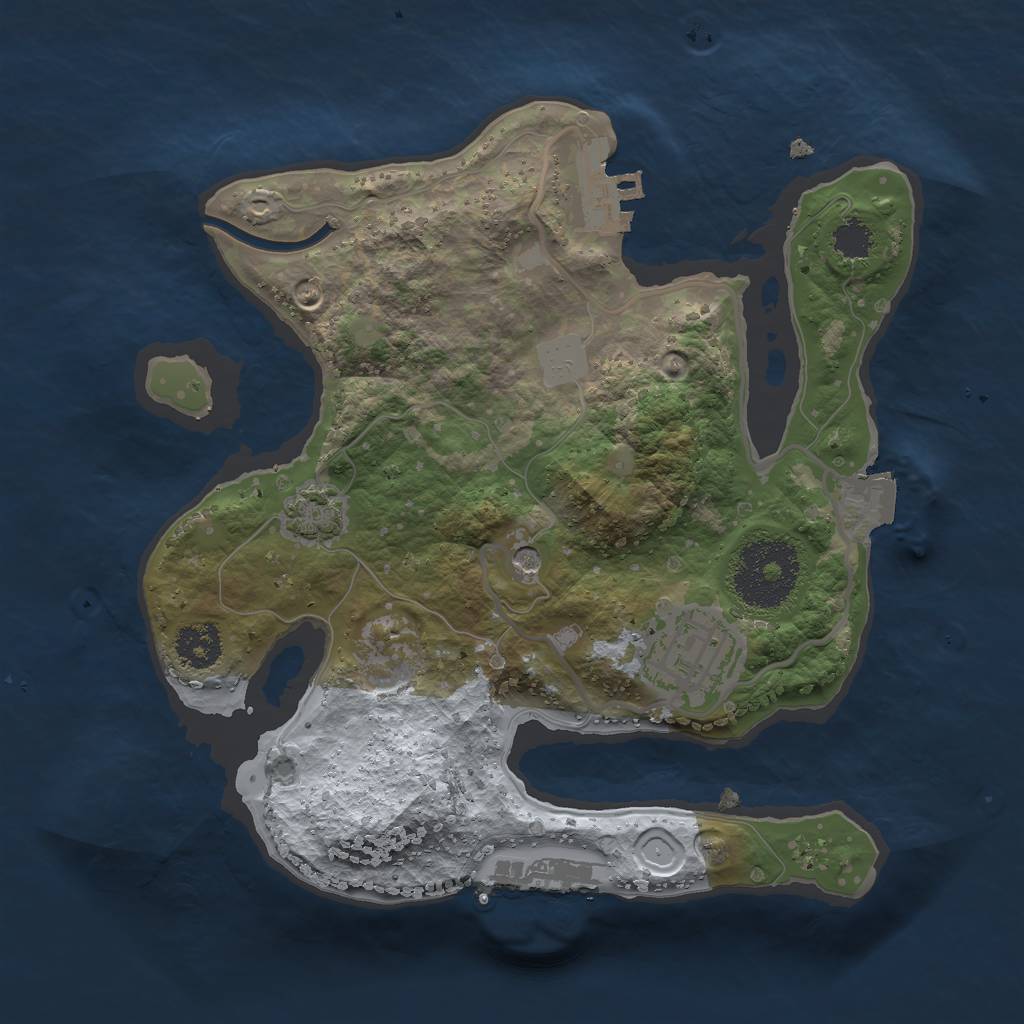 Rust Map: Procedural Map, Size: 2300, Seed: 65456546, 8 Monuments