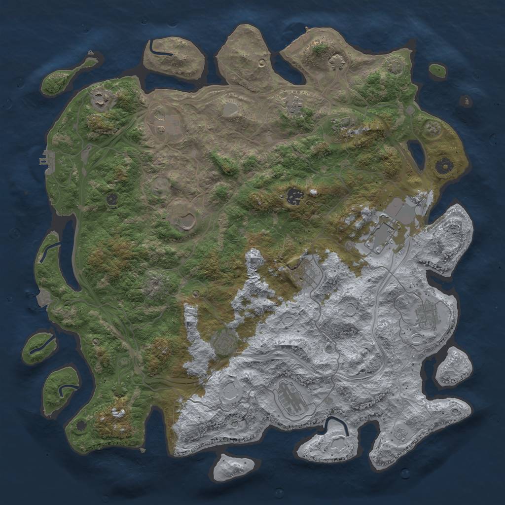 Rust Map: Procedural Map, Size: 4500, Seed: 759777221, 19 Monuments