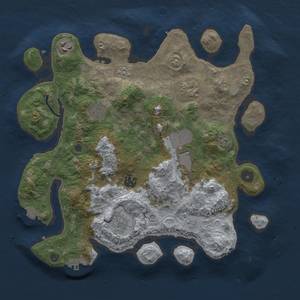 Thumbnail Rust Map: Procedural Map, Size: 3500, Seed: 1302705513, 15 Monuments