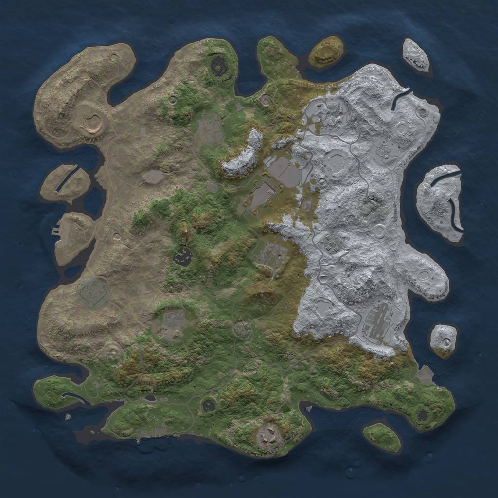 Rust Map: Procedural Map, Size: 4000, Seed: 1505537081, 19 Monuments