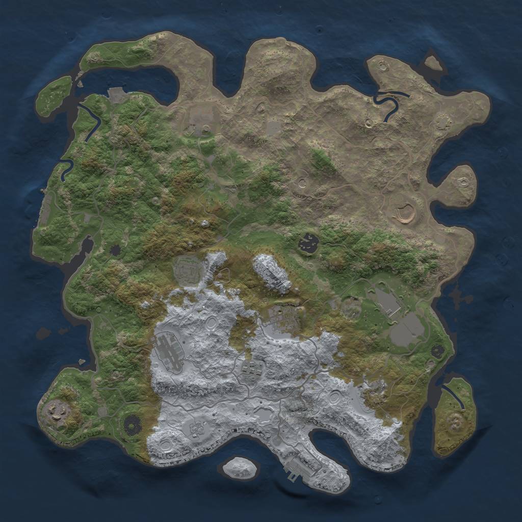 Rust Map: Procedural Map, Size: 4000, Seed: 2275, 18 Monuments