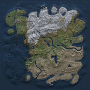 Thumbnail Rust Map: Procedural Map, Size: 4000, Seed: 1834120759, 12 Monuments