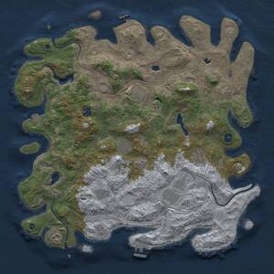 Thumbnail Rust Map: Procedural Map, Size: 4500, Seed: 194563661, 15 Monuments