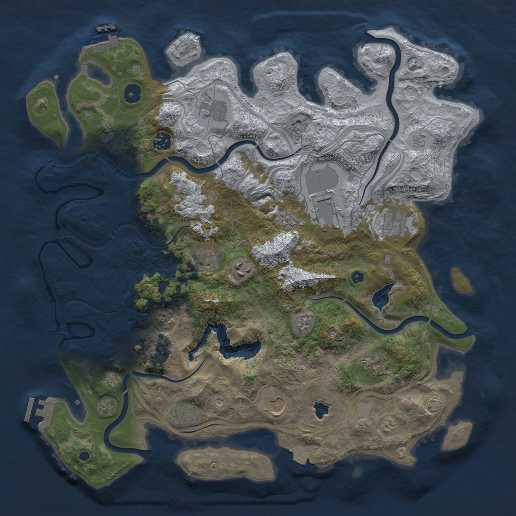 Rust Map: Procedural Map, Size: 4250, Seed: 523879068, 16 Monuments