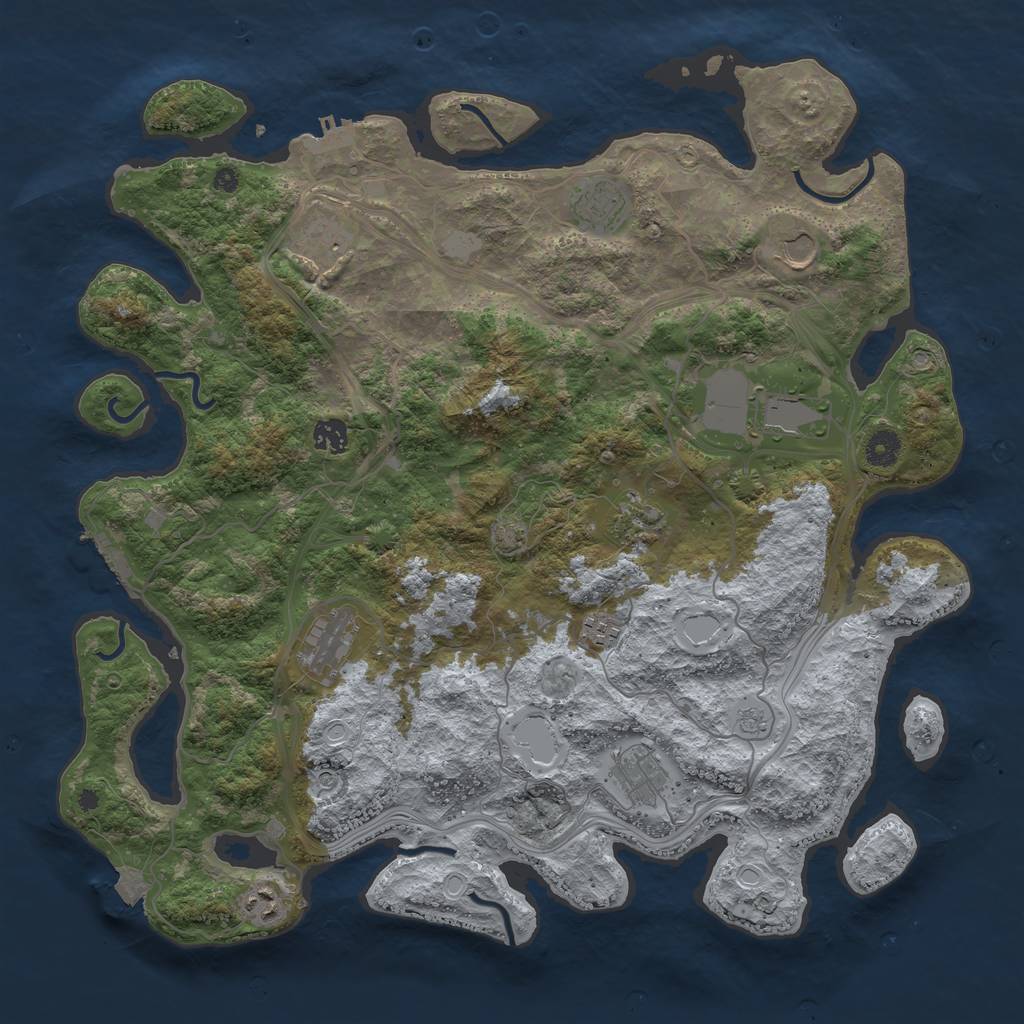 Rust Map: Procedural Map, Size: 4250, Seed: 56515615, 18 Monuments
