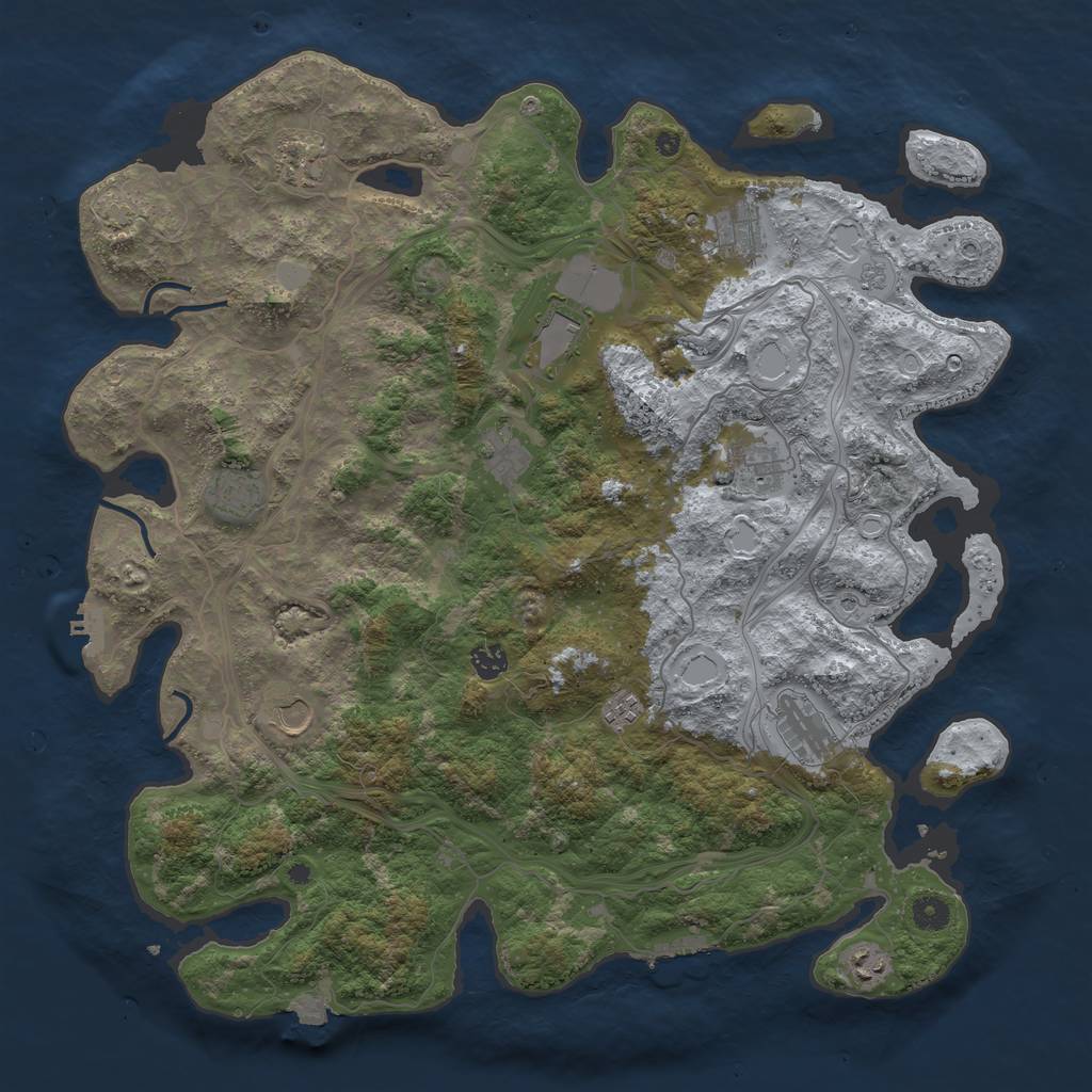 Rust Map: Procedural Map, Size: 4500, Seed: 1604815853, 19 Monuments