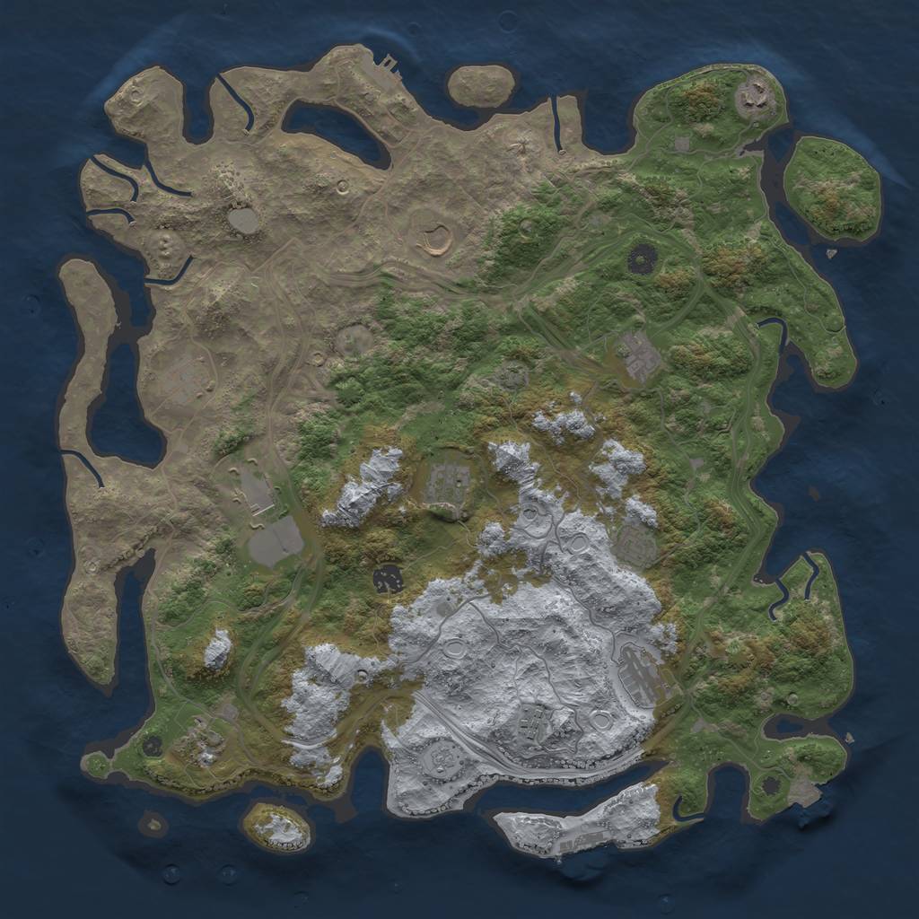 Rust Map: Procedural Map, Size: 4500, Seed: 380861911, 19 Monuments