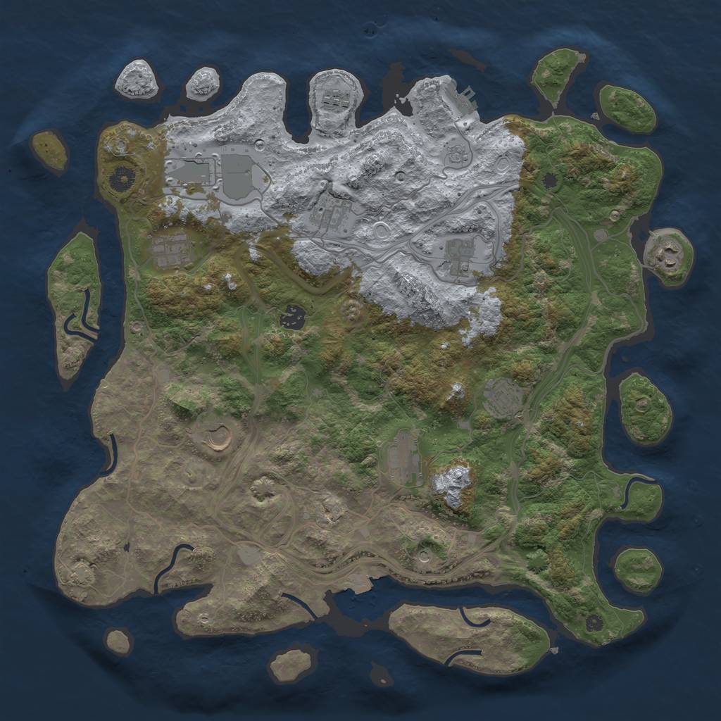 Rust Map: Procedural Map, Size: 4250, Seed: 117836394, 17 Monuments