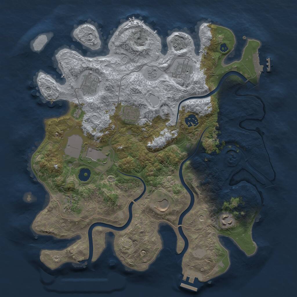 Rust Map: Procedural Map, Size: 3500, Seed: 723601362, 15 Monuments