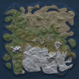 Thumbnail Rust Map: Procedural Map, Size: 5000, Seed: 1954695795, 19 Monuments