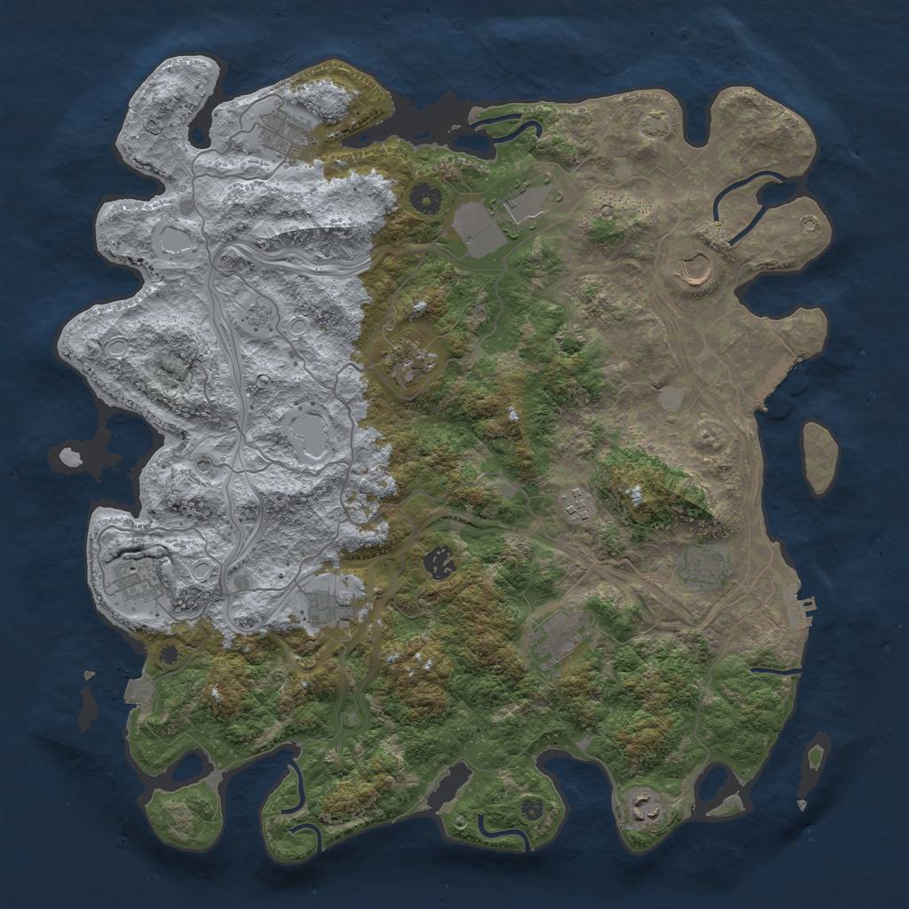 Rust Map: Procedural Map, Size: 4250, Seed: 1143758641, 19 Monuments