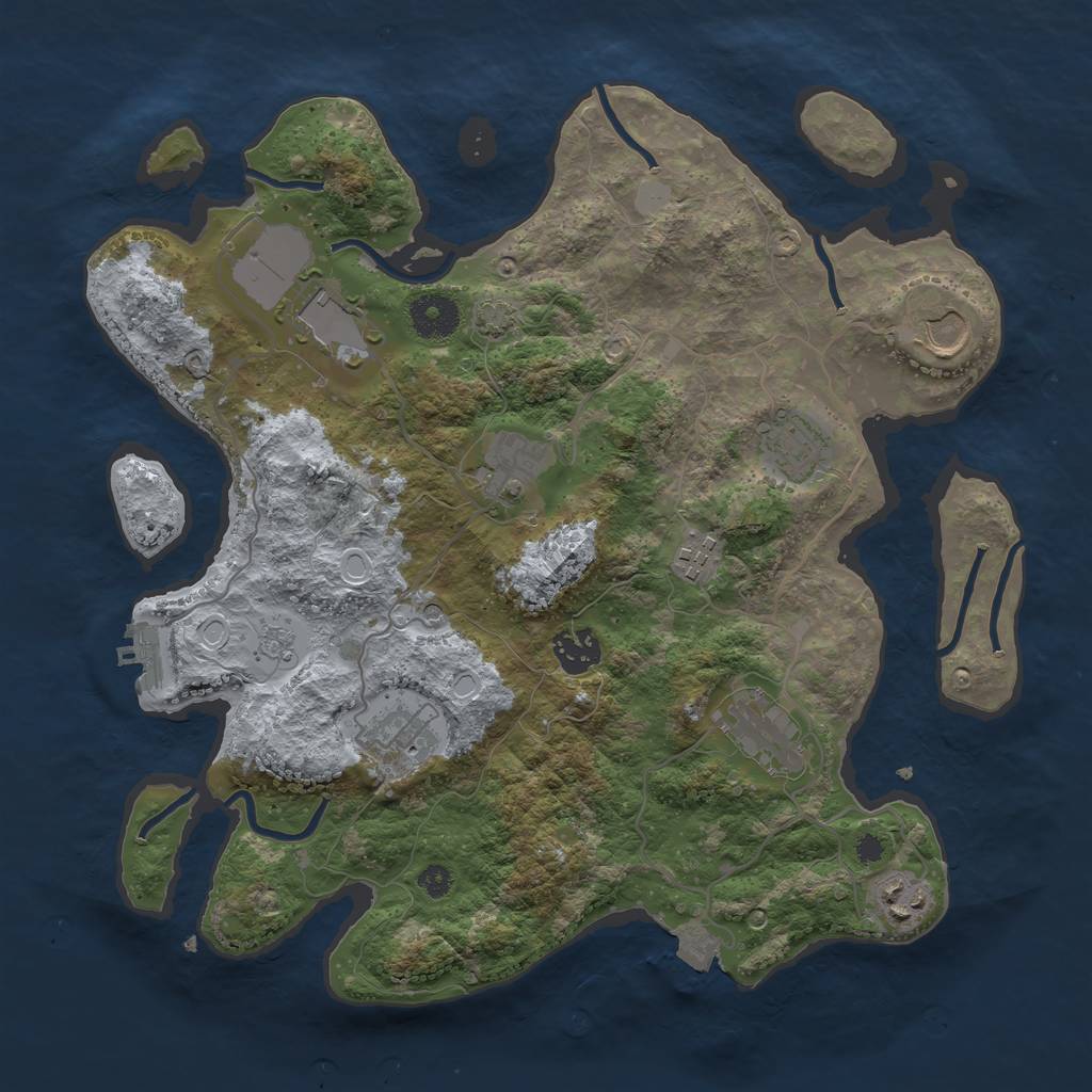 Rust Map: Procedural Map, Size: 3500, Seed: 1541992789, 16 Monuments
